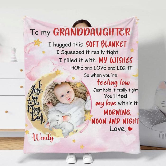 Custom Personalized Baby Photo Quilt/Fleece Blanket - To My Granddaughter/Grandson