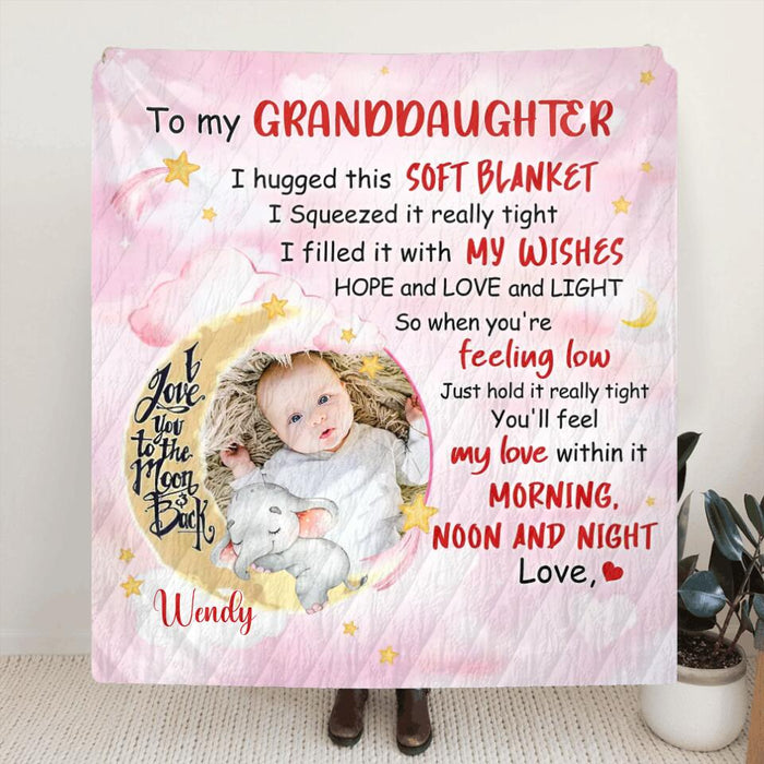 Custom Personalized Baby Photo Quilt/Fleece Blanket - To My Granddaughter/Grandson