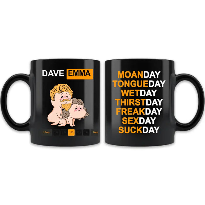 Custom Personalized Couple Coffee Mug - Best Gift Ideas For Husband/ Wife/ Birthday/ Anniversary - Wetday Thirstday Freakday