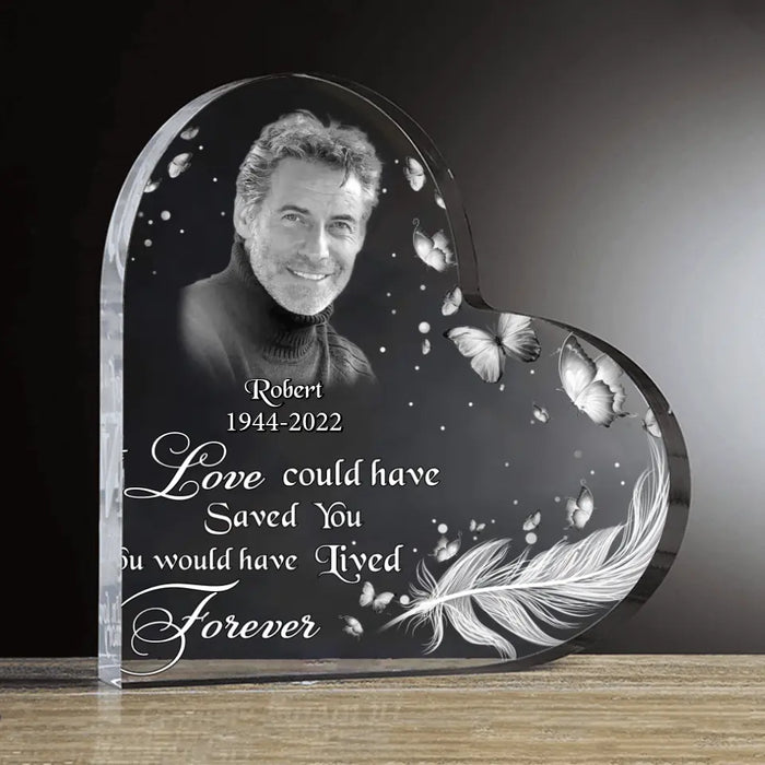 Custom Personalized Photo Crystal Heart - Memorial Gift Idea - Until The Day We Meet Again At The Rainbow Bridge
