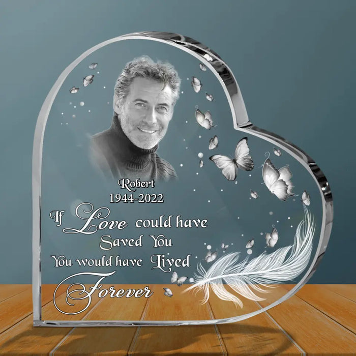 Custom Personalized Photo Crystal Heart - Memorial Gift Idea - Until The Day We Meet Again At The Rainbow Bridge