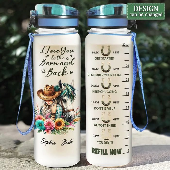 Custom Personalized Horse Girl Tracker Bottle - Gift Idea For Horse Lovers - And She Lived Happily Ever After