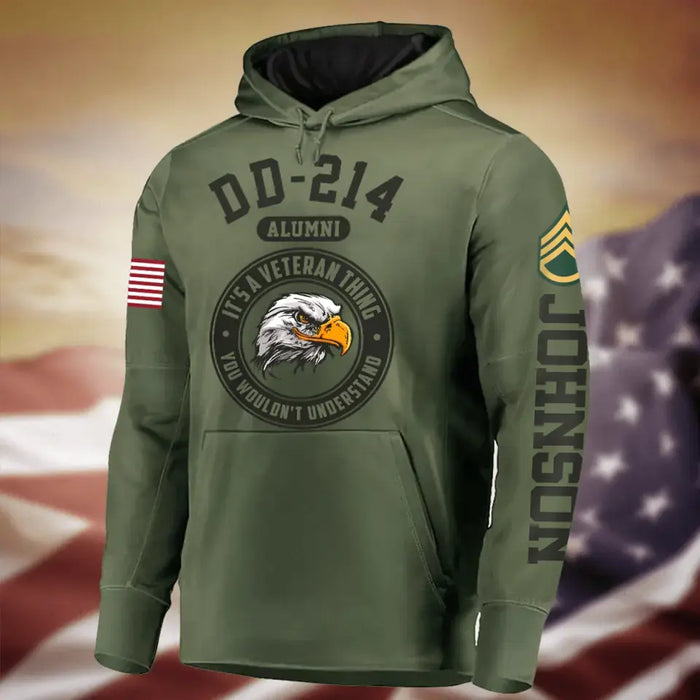 Custom Personalized Veteran Double-Sided Printed Hoodie - Gift Idea For Veteran - DD214 Alumni It's A Veteran Thing You Wouldn't Understand