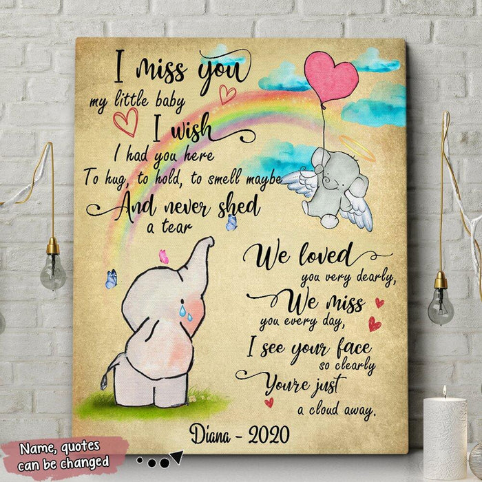 Personalized Baby Lost/ Uncarriage/Infant Loss/Stillbirth Canvas - Best Gift For Mother's Day - I miss you my little baby  - AZBHYU