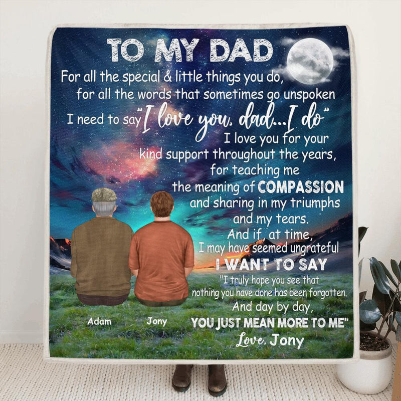 Personalized Father and Son/Daughter Blanket - I Love You, Dad - Best Gift For Father's Day From Son and Daughter