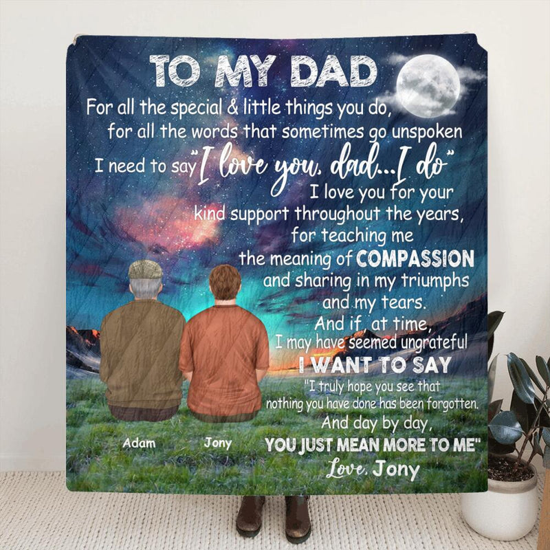 Personalized Father and Son/Daughter Blanket - I Love You, Dad - Best Gift For Father's Day From Son and Daughter