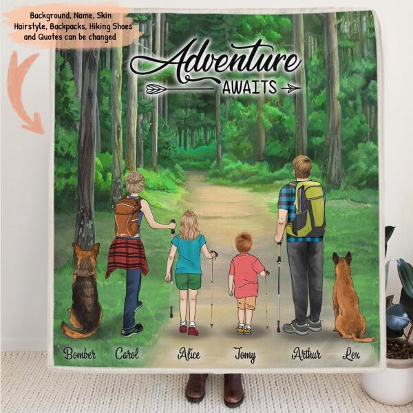 Personalized Forest Trails/Hiking in the Woods Fleece Blanket/Quilt - Best Gift For Family/Couple/Friends - Adventure Awaits - IXMB7Q