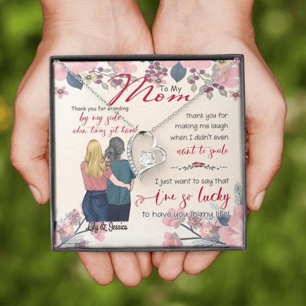 Custom Personalized Message Card Forever Love Necklace Jewelry - Best Gift For Mother's Day - Thank you for standing by my side- IWJMRF