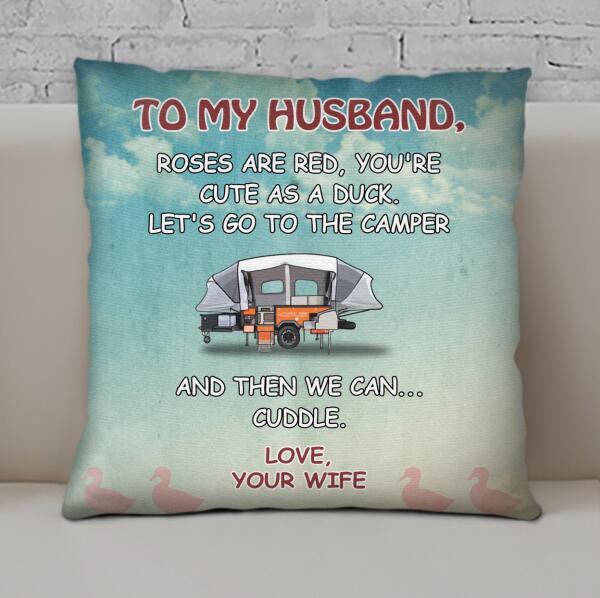 Personalized Father's Day Throw Pillow Cover, Gift For Husband - Let's Go To The Camper