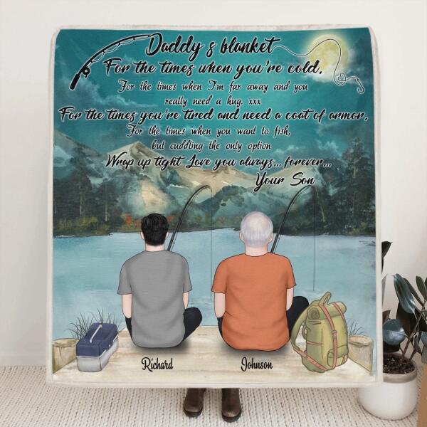 Personalized Fishing Father and Son Blanket - Gift for Father's Day from Son to Father