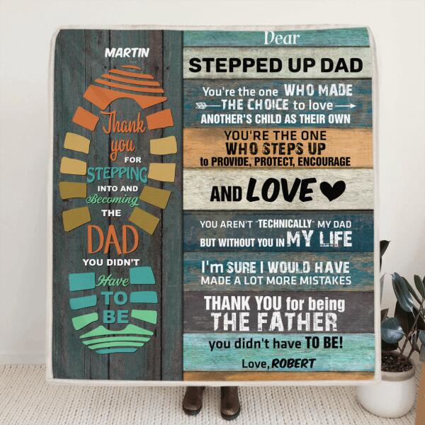 Personalized Father's Day Blanket - Best Gift For Father's Day - Gift From Son/Daughter to Stepped Dad - 807MSB