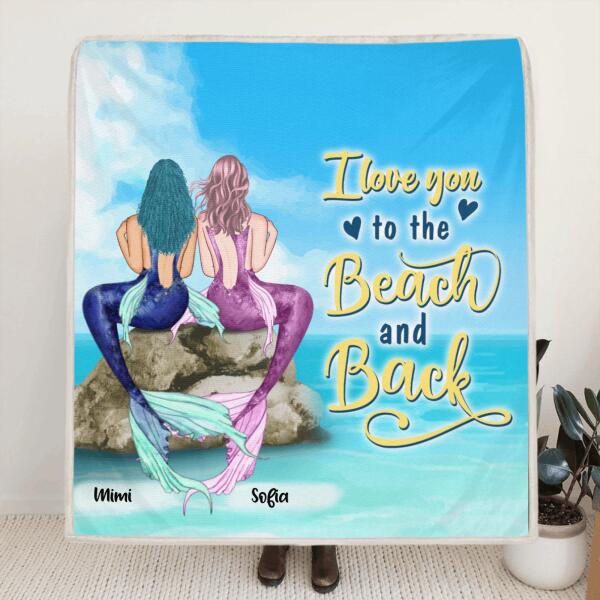 Custom Personalized Little Mermaid Blanket - Best Idea For Beach Lovers - I Love You To The Beach and Back