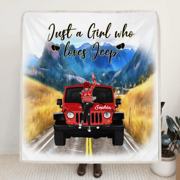 Custom Personalized Off - Road Girl Pillow Cover/Quilt/ Fleece Blanket