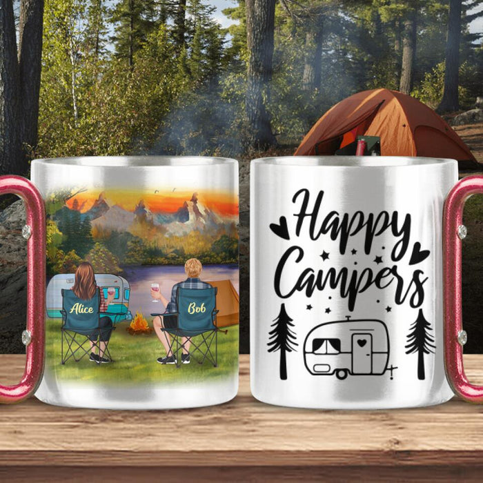 Custom Personalized Camping Carabiner Mug - Gift Idea For Couple/Camping Lover - Happy Campers