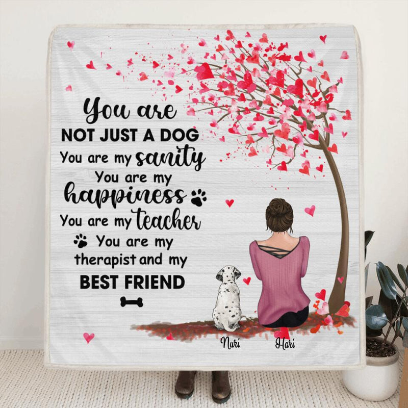 Personalized Mother's Day/Father's Day Gift For Dog Mom/Dad- Mom/Dad With Up to 3 Pets Fleece Blanket - You are my therapist and my best friend