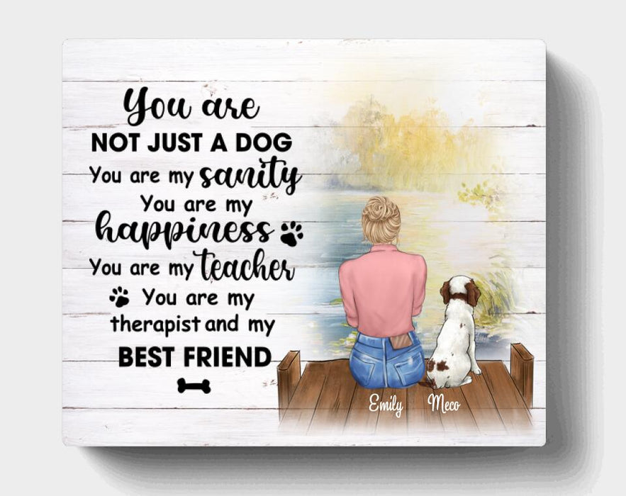 Custom Personalized Mother's Day/Father's Day Gift For Dog Mom/Dad- Mom/Dad With Upto 3 Pets Canvas Wall Art - Happy Mother's Day/Father's Day Best Dog Dad/ Mom Ever