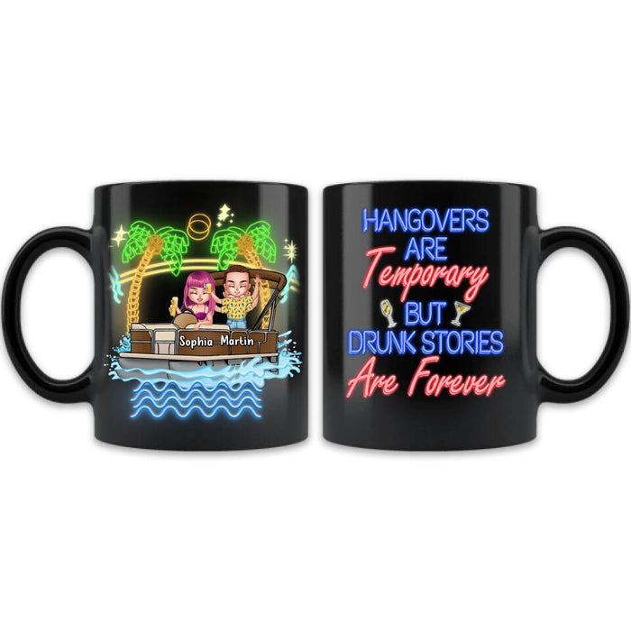 Personalized Pontoon Friends Coffee Mug - Up to 4 People - Gift Idea For Friends - There Are Two Absolutes In Life Pontoon Friends And Alcohol