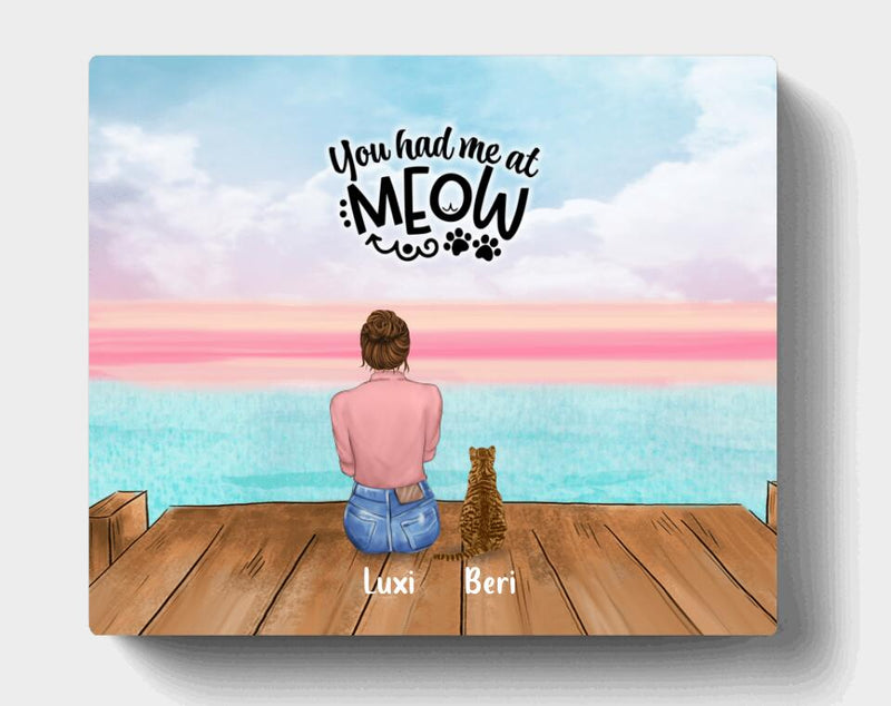 Personalized Cat Mom Canvas - Gift For Cat Lovers With Up to 4 Cats - Life Is Purrfect With Cats