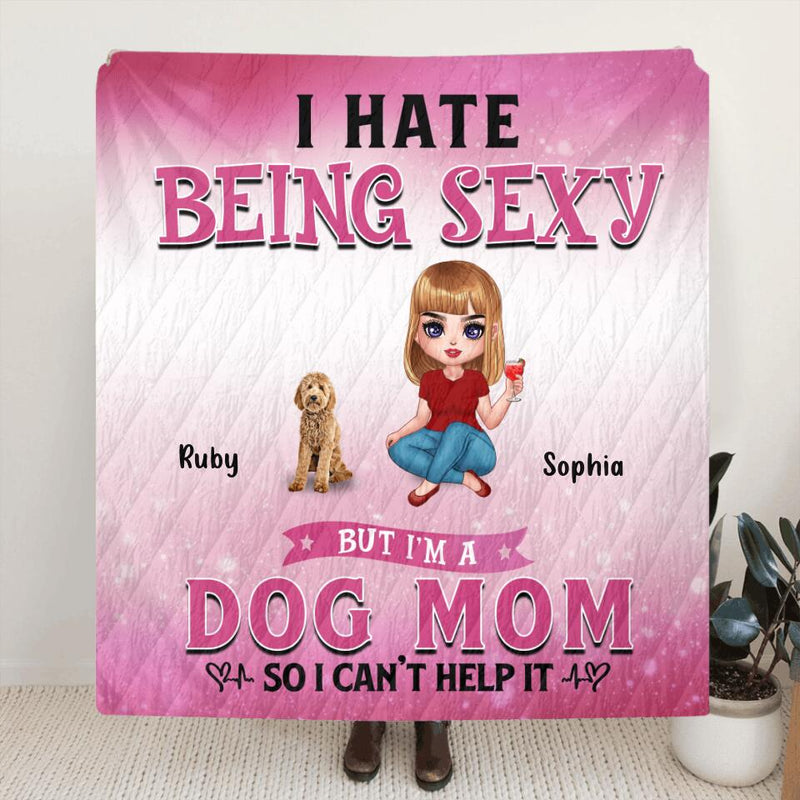 Personalized Dog Mom Pillow Cover/FleeceBlanket/Quilt - Gift Idea For Dog  Lover - Rockin' The Dog Mom Life - Up to 6 Dogs