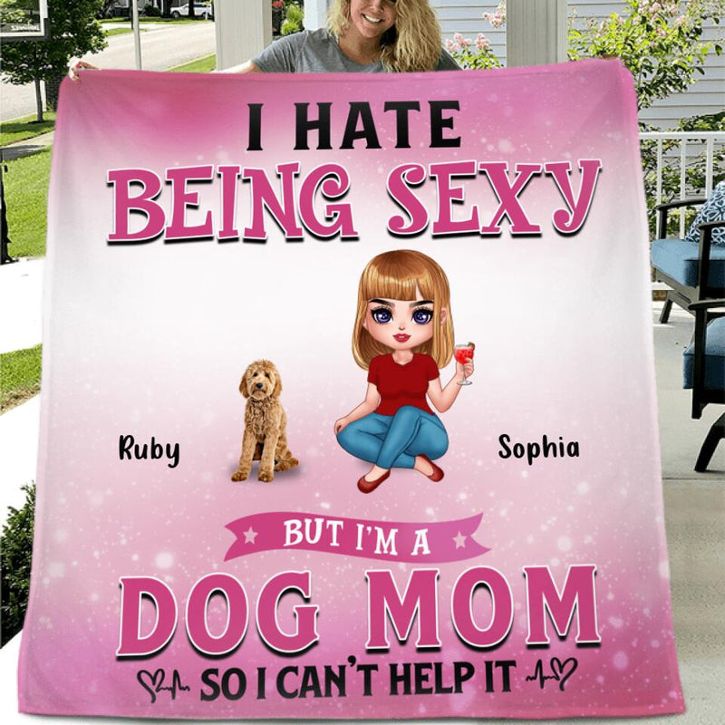 Personalized Dog Mom Pillow Cover/FleeceBlanket/Quilt - Gift Idea For Dog  Lover - Rockin' The Dog Mom Life - Up to 6 Dogs