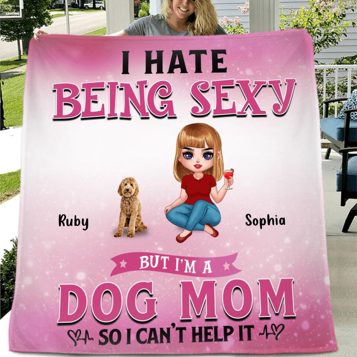 Custom Personalized Dog Mom Pillow Cover & Fleece/ Quilt Blanket - Gift Idea For Dog  Lover - Rockin' The Dog Mom Life -  Up to 6 Dogs