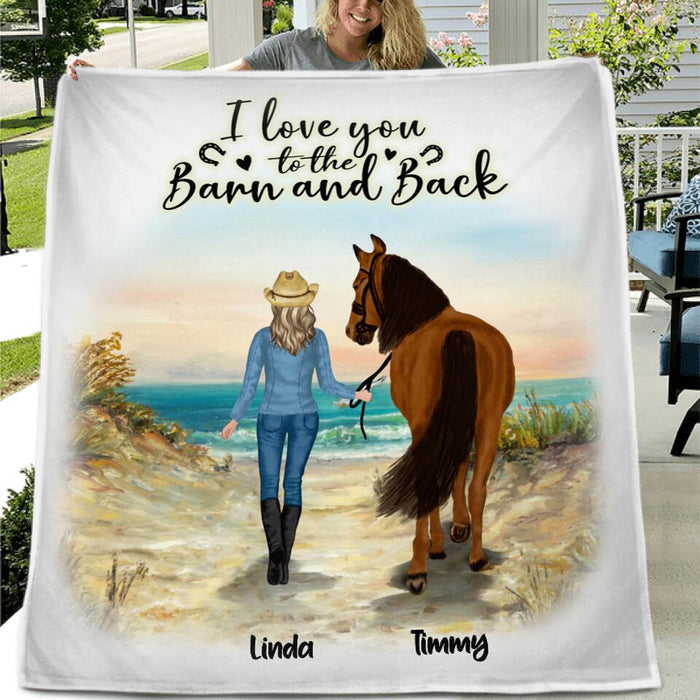 Custom Personalized Horse Girl Quilt/Fleece Blanket  - Upto 7 Horses - Best Gift For Horse Lover - Just A Girl Who Loves Horses