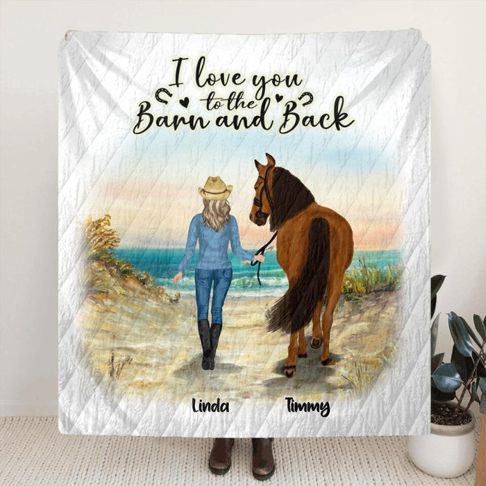 Custom Personalized Horse Girl Quilt/Fleece Blanket  - Upto 7 Horses - Best Gift For Horse Lover - Just A Girl Who Loves Horses
