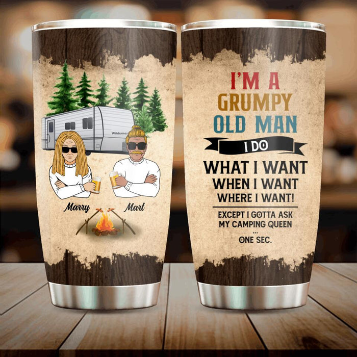 Personalized Grumpy Old Man Camping Tumbler - Gift Idea For Camping Lover - I'm A Grumpy Old Man