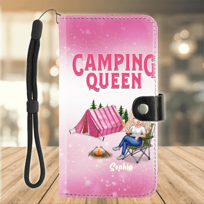Custom Personalized Camping Queen Flip Leather Purse - Gift Idea For Camping Lovers/Mother's Day - Camping Queen Classy Sassy And A Bit Smart Assy