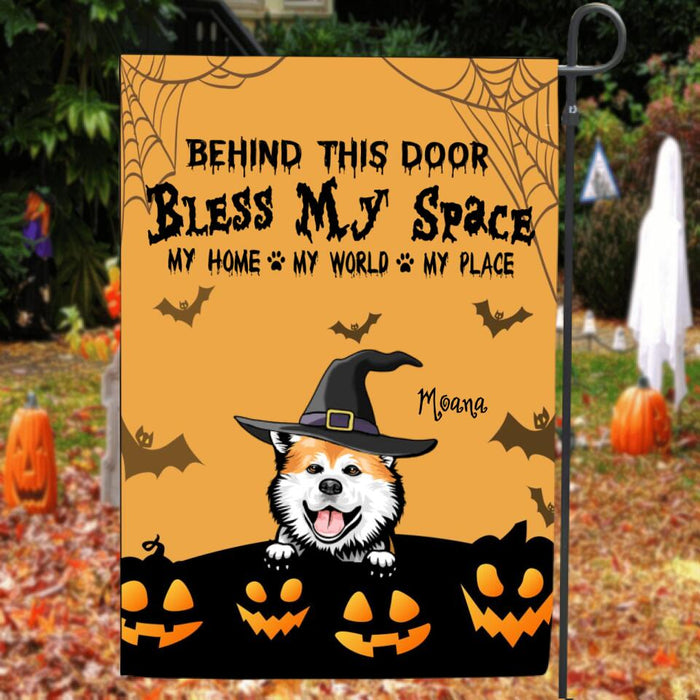 Custom Personalized Halloween Dog Flag - Upto 5 Dogs - Best Gifts For Dog Lover - Bless My Space