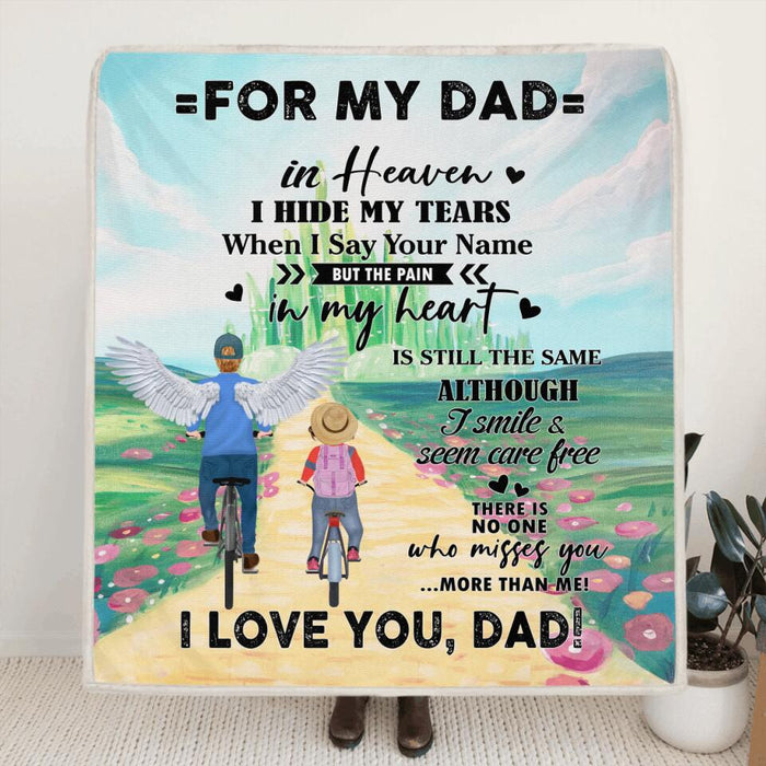 Custom Personalized My Dad Quilt/Fleece Blanket & Pillow Cover - Gift Idea For Father's Day - For My Dad