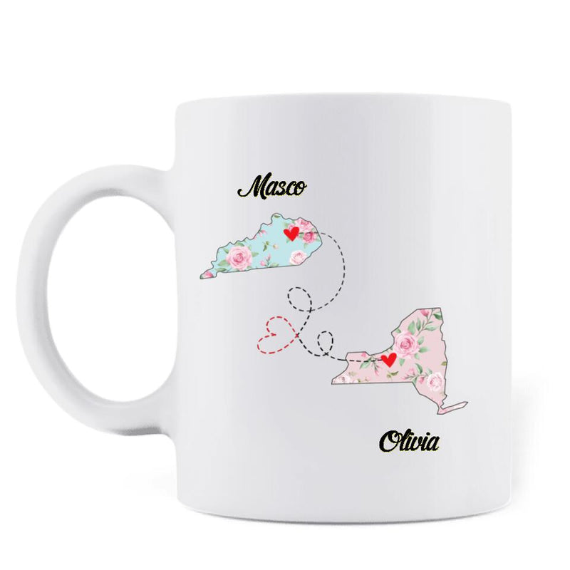 Personalized Long Distance Relationship Coffee Mug - Best Gift Idea For Mother's Day/Father's Day - Home Is Where My Mom Is