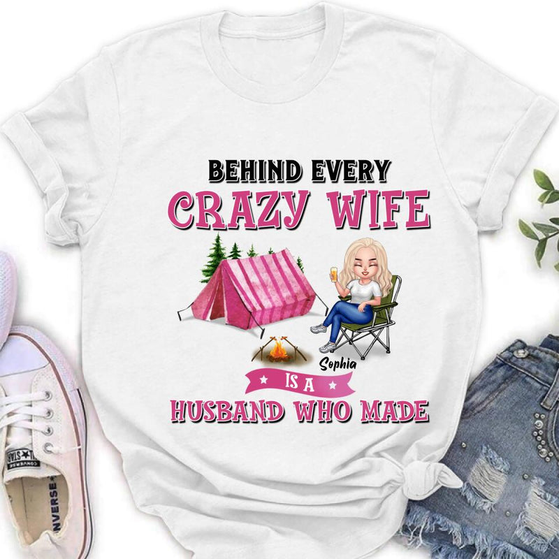Personalized Camping Queen Shirt - Gift Idea For Camping Lovers/Mother's Day - I Am A Spoiled Camping Lady, It's My Husband's Fault Because He Treats Me Like Queen