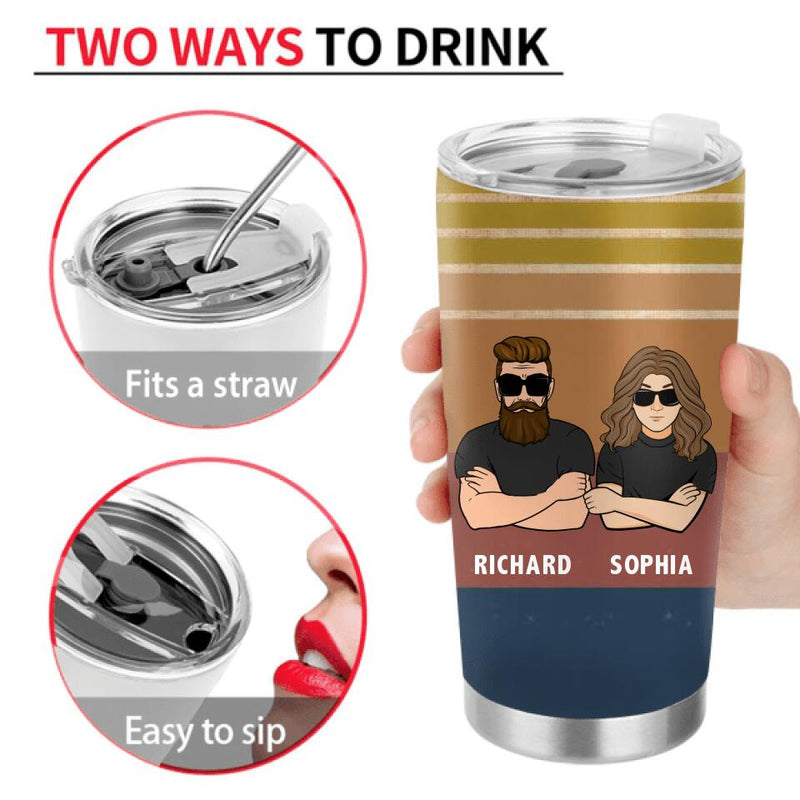 Personalized Father & Daughter Tumbler - Gift Idea For Father's Day - Dad Thanks For Teaching Me How To Be A Man Even Though I'm Your Daughter