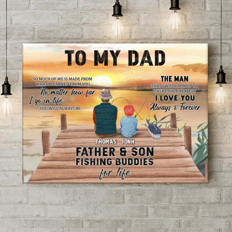 Personalized Fishing Canvas - Gift Idea For Father's Day - To My Dad