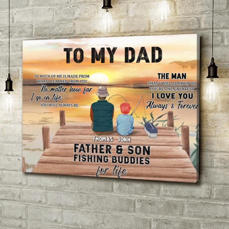 Personalized Fishing Canvas - Gift Idea For Father's Day - To My Dad