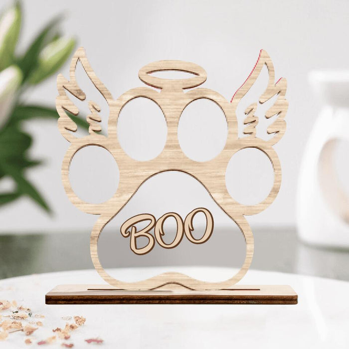 Personalized Memorial Paw Wooden And Acrylic Plaque - Gift Idea For Pet Lover