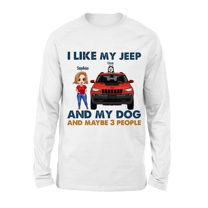 Custom Personalized Off-road Girl Shirt - Upto 3 Dogs - Best Gift For Dog Lover - Just A Girl