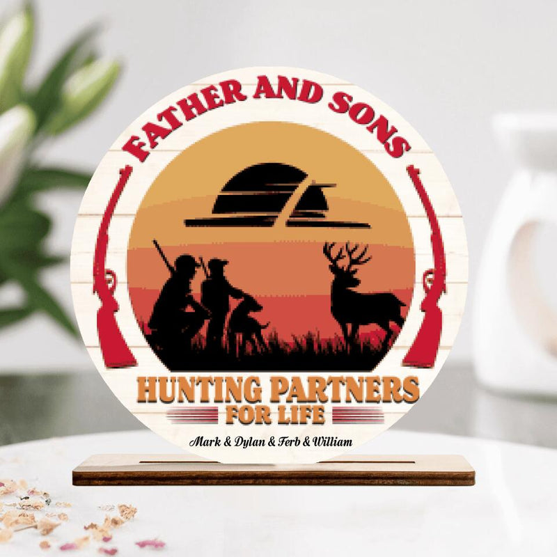 Personalized Hunting Deer Wooden Plaque - Gift Idea For Father's Day - Hunting Partners For Life