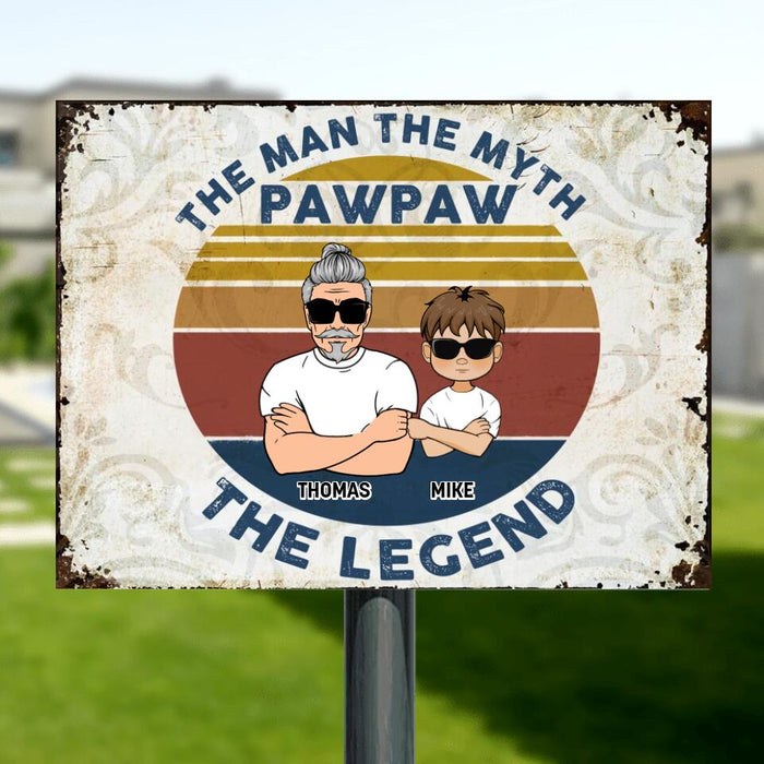 Custom Personalized Father/ Grandpa Metal Sign - Gift Idea For Father's Day - The Man The Myth The Legend