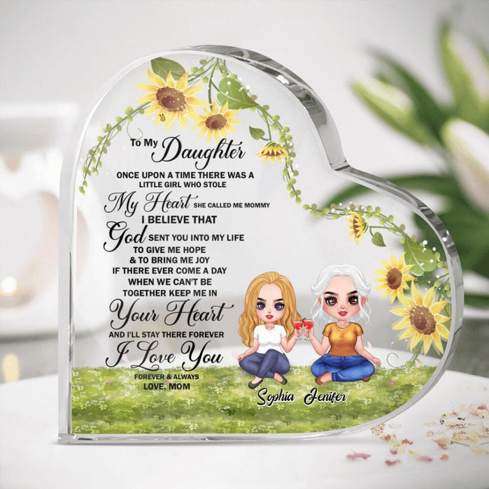 Personalized To My Daughter Heart Acrylic Plaque - Gift Idea For Daughter - I'll Stay There Forever