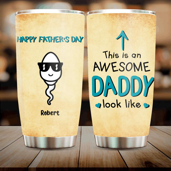 Custom Personalized Happy Father's Day Tumbler - Upto 7 Kids - Father's Day Gift Idea