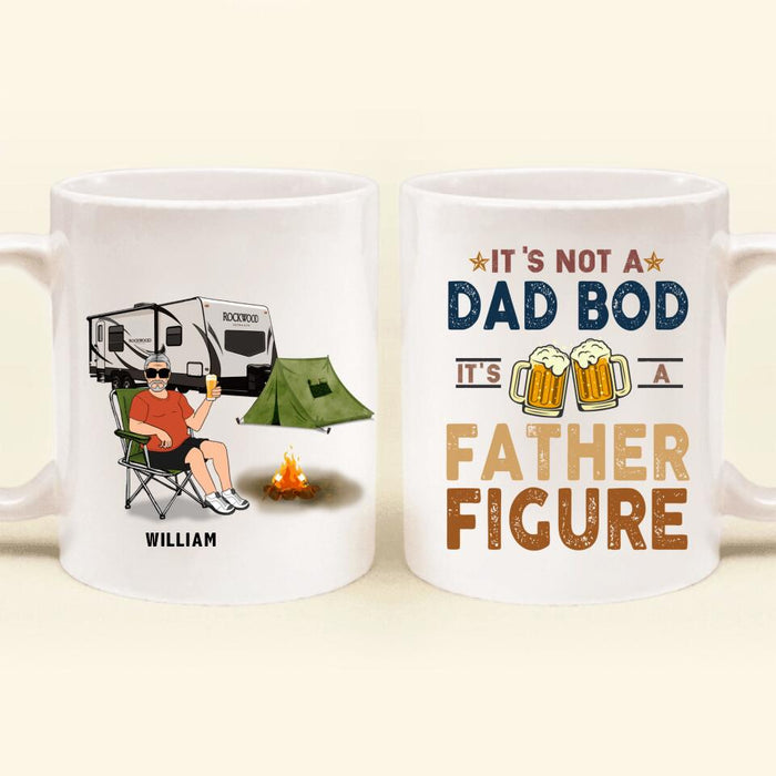 Custom Personalized Camping Dad Drunk Coffee Mug - Gift Idea For Father's Day - It's Not A Dad Bod It's A Father Figure