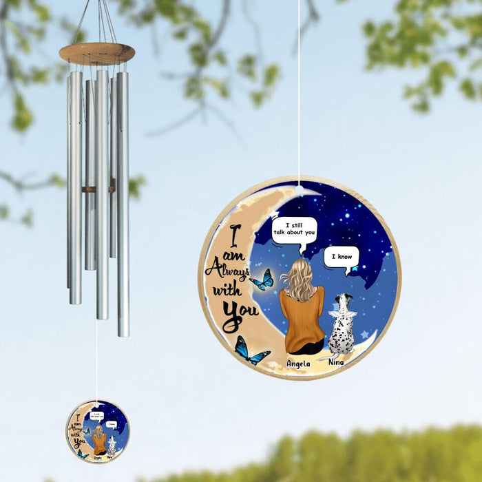 Custom Personalized Memorial Pet Circle Wind Chime - Gift Idea For Dog/ Cat Lover - I Am Always With You