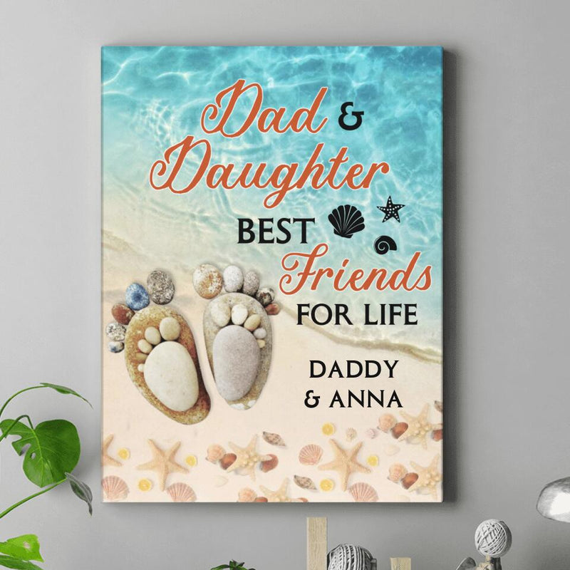 Personalized Dad And Son/Daughter Best Friends For Life Canvas - Gift Idea For Father's Day - Gift For Son/Daughter From Dad