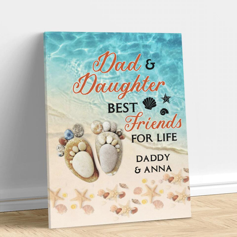 Personalized Dad And Son/Daughter Best Friends For Life Canvas - Gift Idea For Father's Day - Gift For Son/Daughter From Dad
