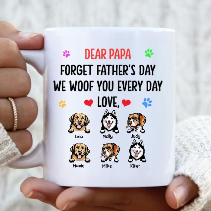 Custom Personalized Front Pet Coffee Mug - Gift Idea For Father's Day - I Woof You Everyday