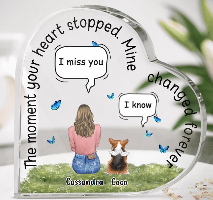 Custom Personalized Pet Heart Shaped Acrylic Plaque - Upto 4 Dogs/Cats - Gift Idea For Couple/Dog/Cat Lover - You Left Paw Prints On My Heart