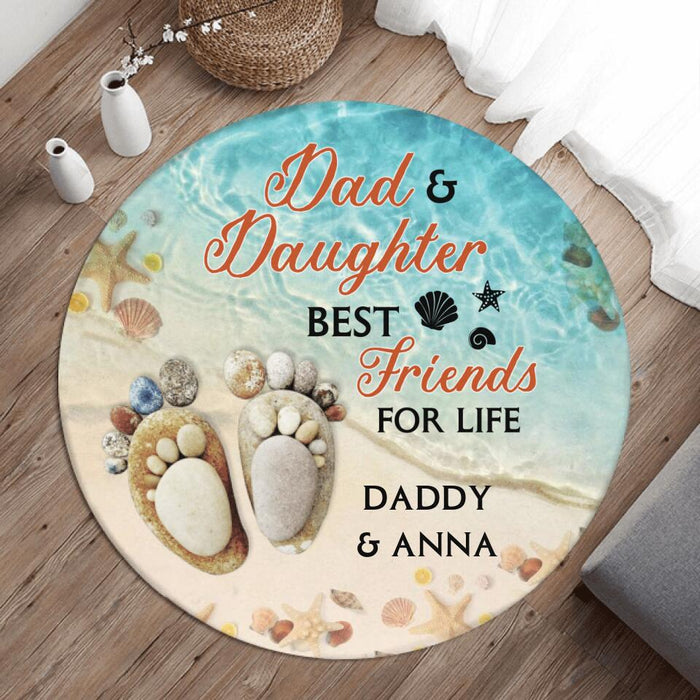Custom Personalized Dad And Son/Daughter Best Friends For Life Round Rug - Gift Idea For Father's Day - Gift For Son/ Daughter From Dad