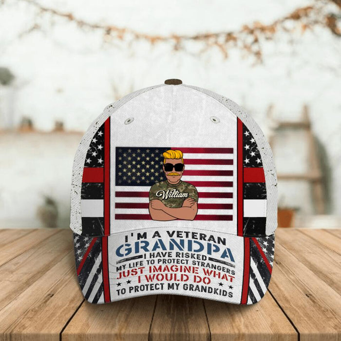 Personalized Grandpa Veteran Baseball Cap - Father's Day Idea For Veterans